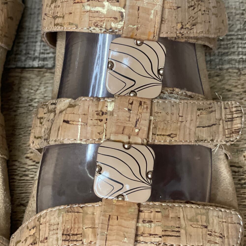 Vionic Amber Adjustable Strap Sandals Gold Cork S… - image 4